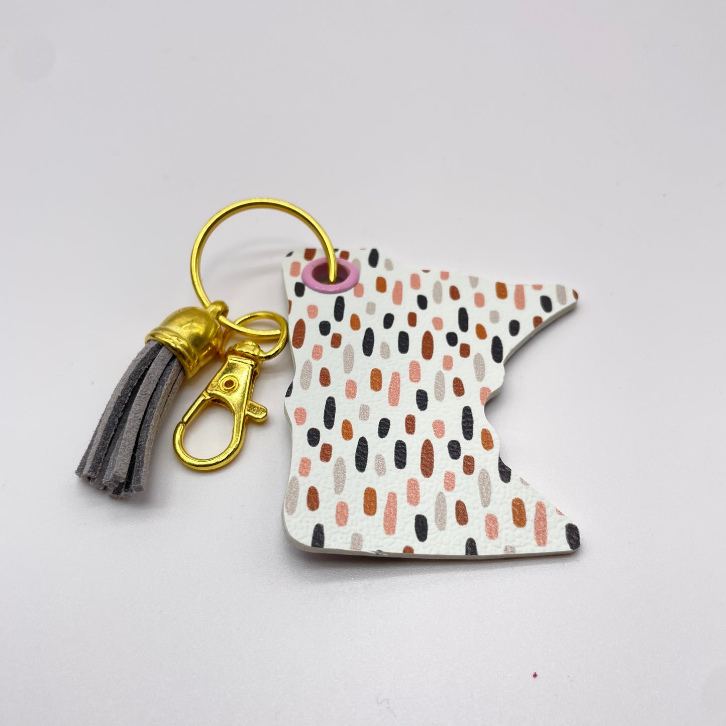 MN Boho Dashes Faux Leather Keychain