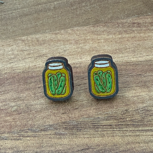 Jar of Pickles Stud Earrings