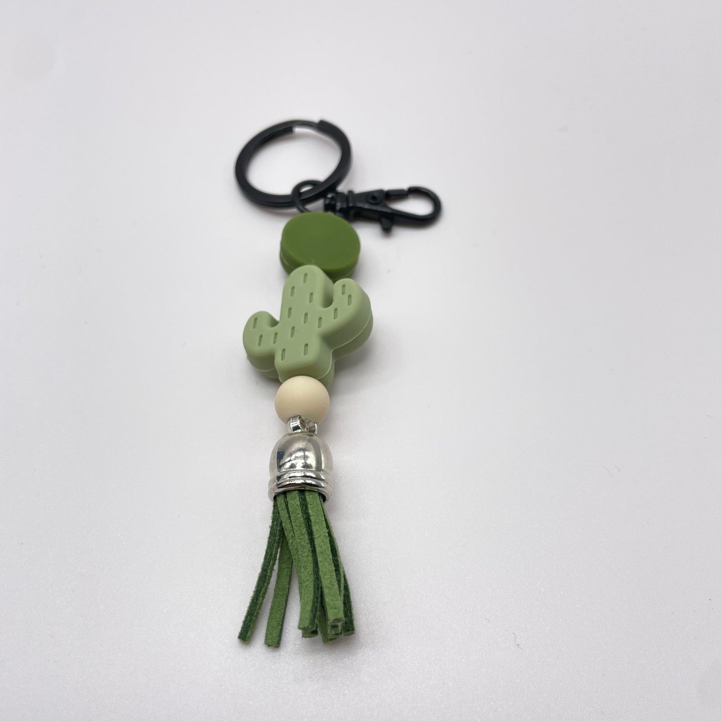 Sage Cactus Silicone Bead Zipper Pull