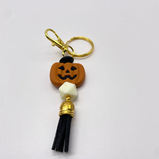 Jack-O-Lantern Silicone Bead Zipper Pull