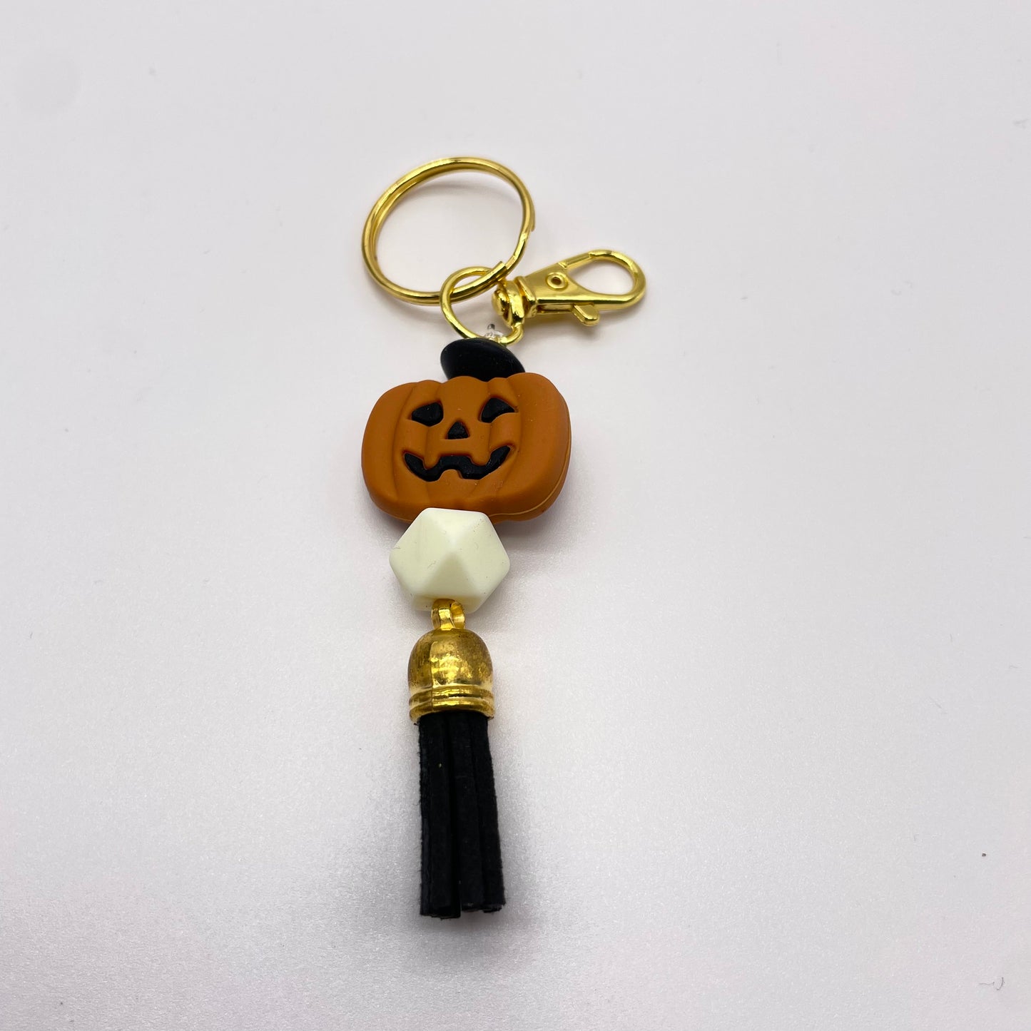 Jack-O-Lantern Silicone Bead Zipper Pull