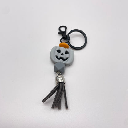 Jack-O-Lantern Silicone Bead Zipper Pull