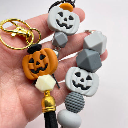 Jack-O-Lantern Silicone Bead Zipper Pull