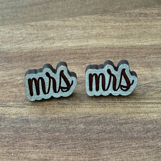 "Mrs." Stud Earrings
