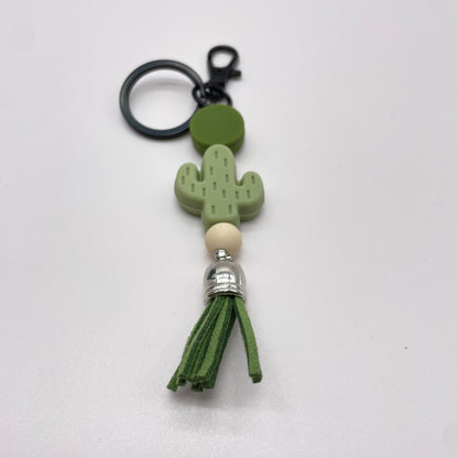 Sage Cactus Silicone Bead Zipper Pull