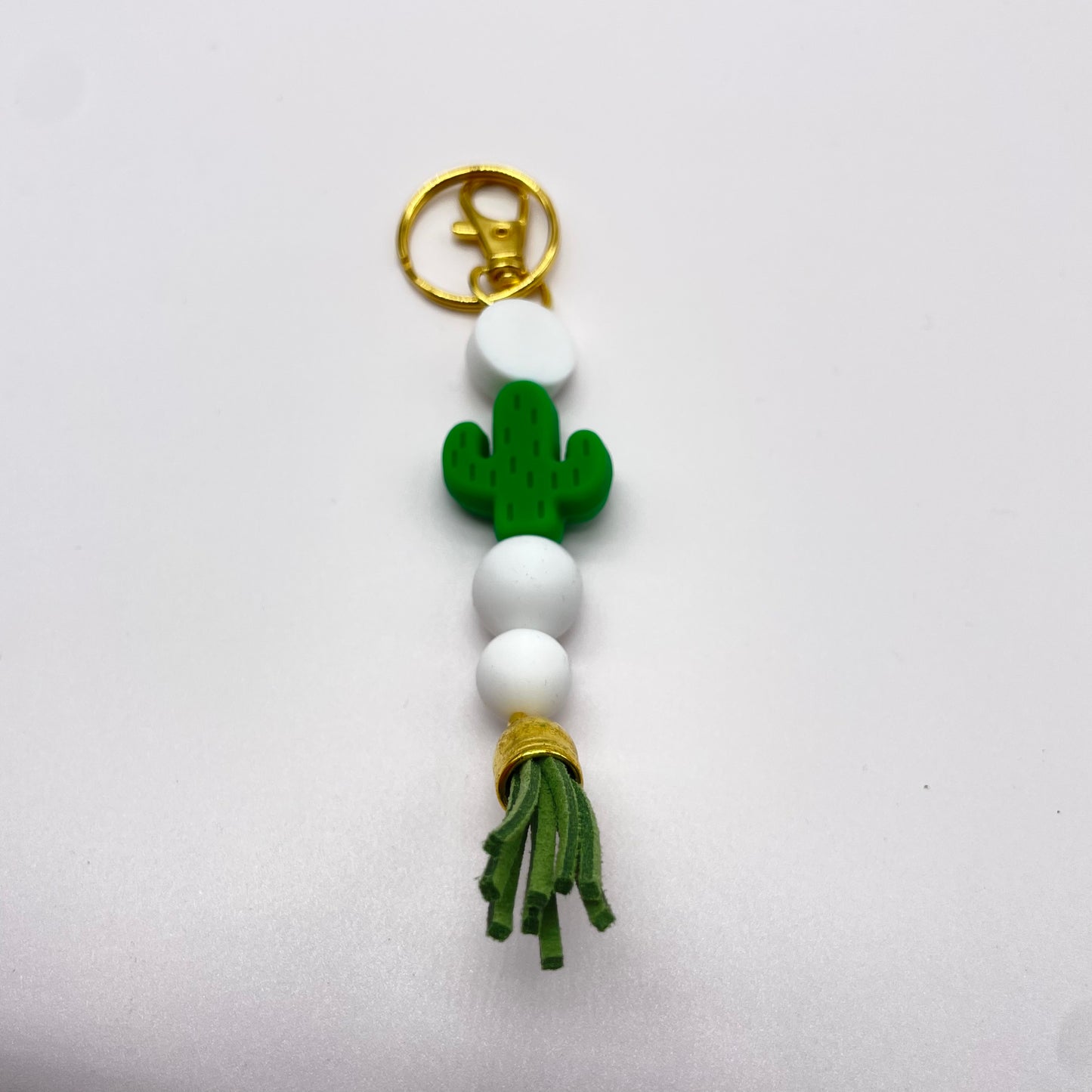 Kelly Green Cactus Silicone Bead Zipper Pull