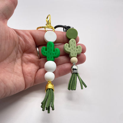 Sage Cactus Silicone Bead Zipper Pull