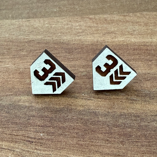 3 up 3 down Baseball Stud Earrings