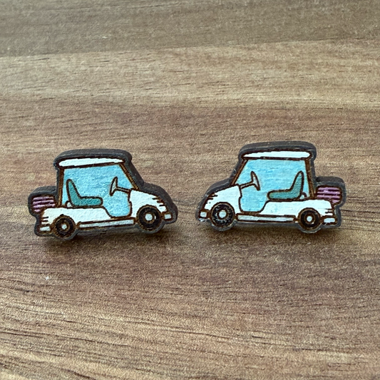 Golf Cart Stud Earrings