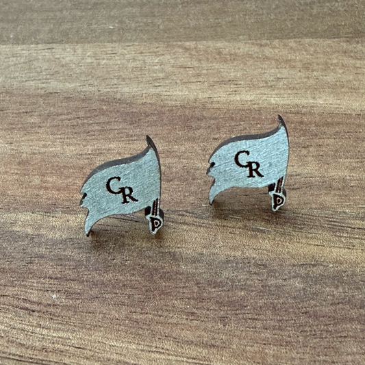 Central Raiders "CR" Flag Stud Earrings