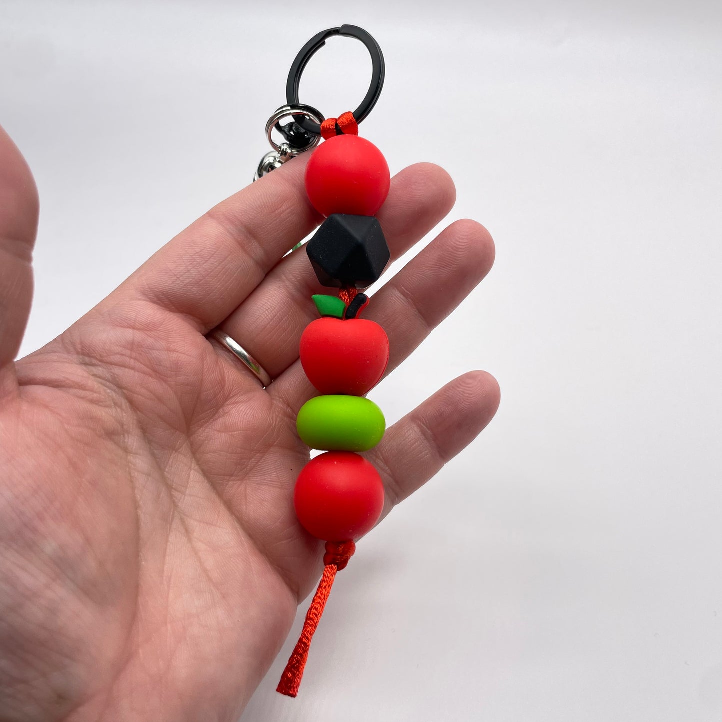 Apple Silicone Bead Keychain