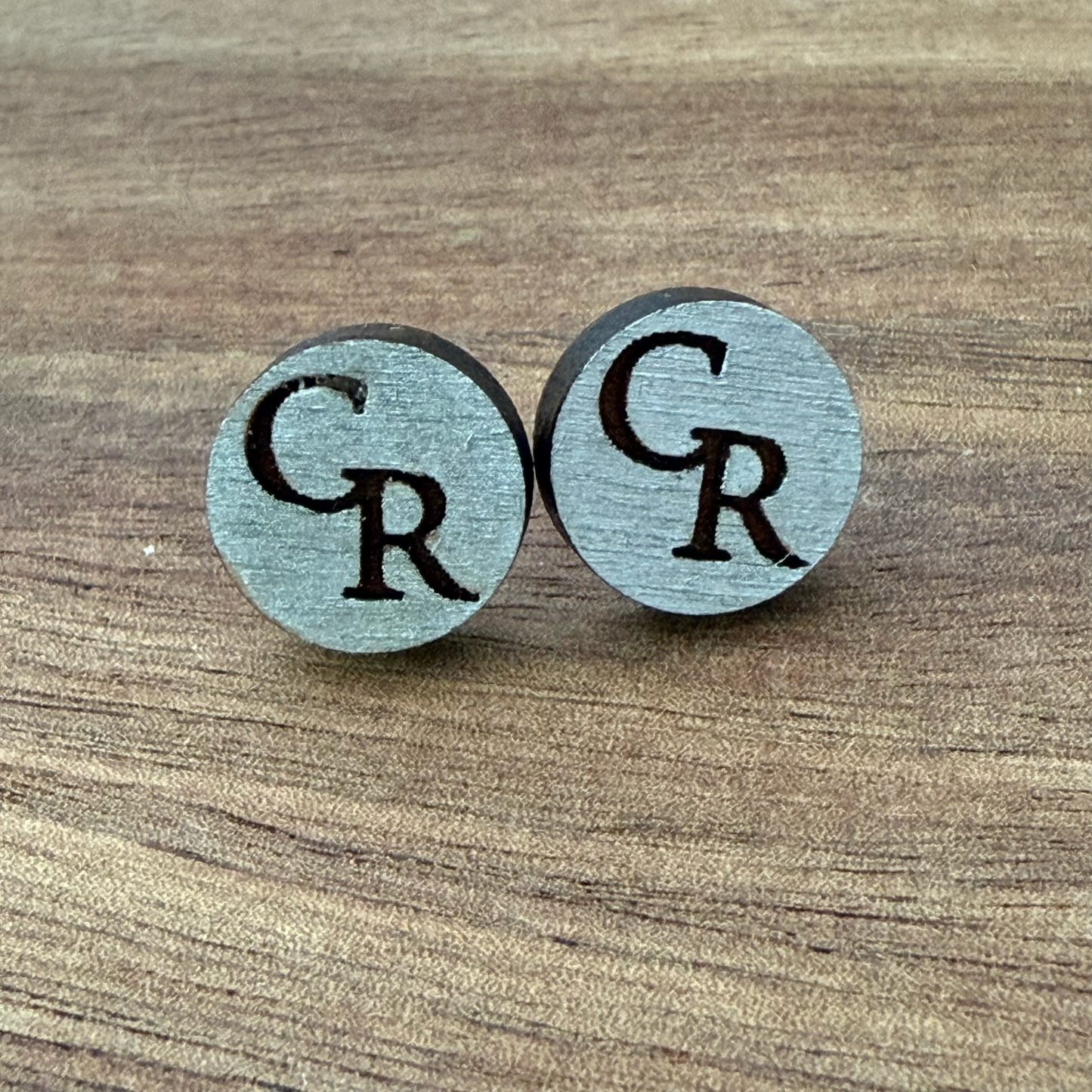 Central Raiders "CR" Circle Stud Earrings