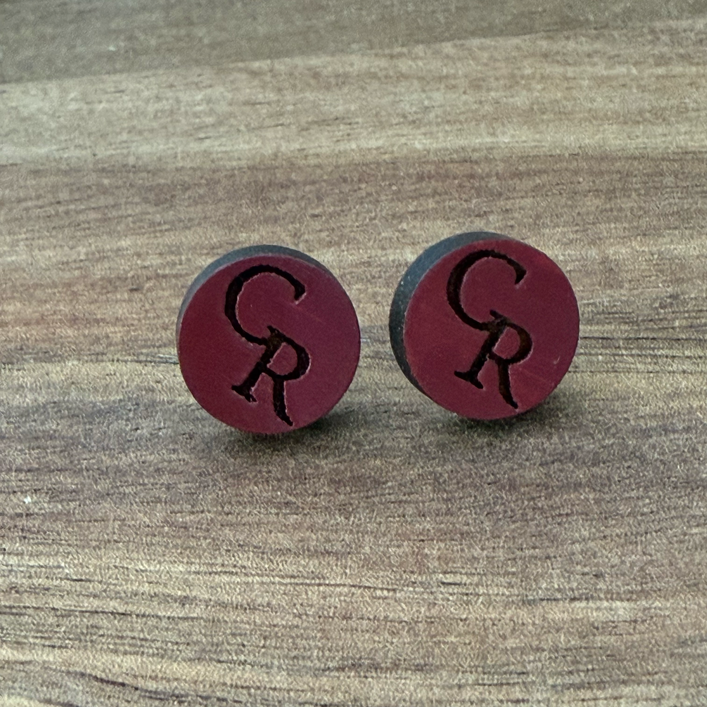 Central Raiders "CR" Circle Stud Earrings