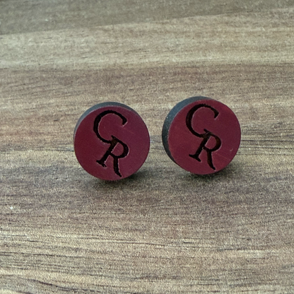 Central Raiders "CR" Circle Stud Earrings