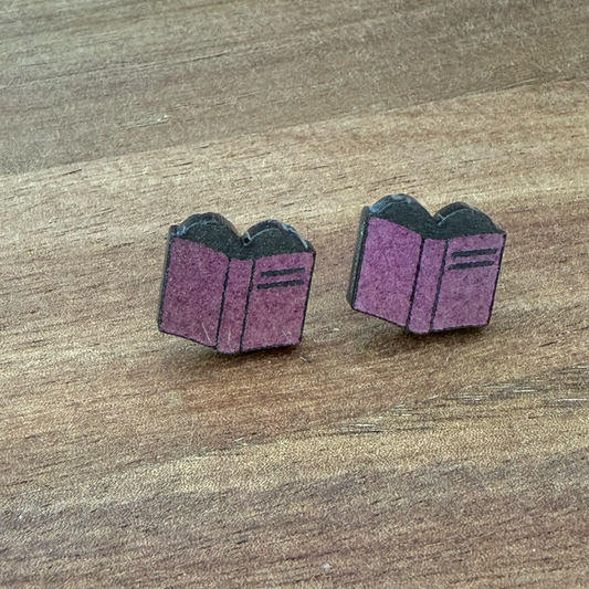 Book Acrylic Stud Earrings
