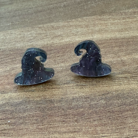 Witches Hat Acrylic Stud Earrings