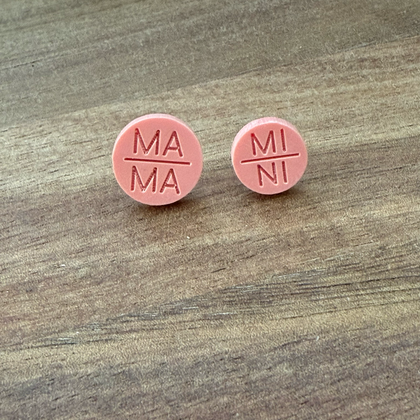 Mama and Mini Acrylic Stud Earrings