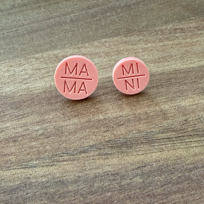 Mama and Mini Acrylic Stud Earrings