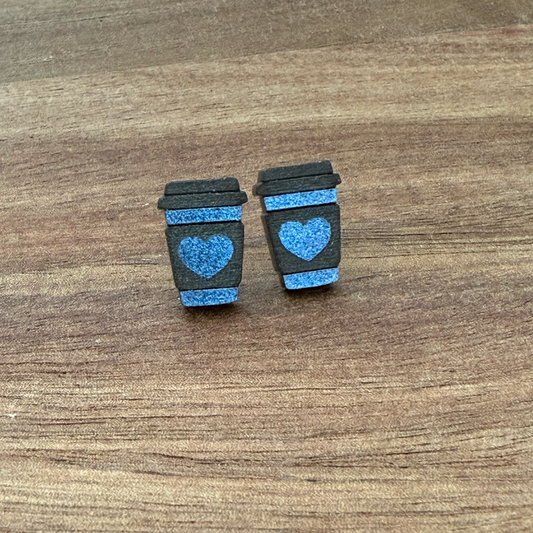 Coffee Cup Acrylic Stud Earrings