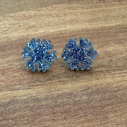 Acrylic Snowflake Stud Earrings