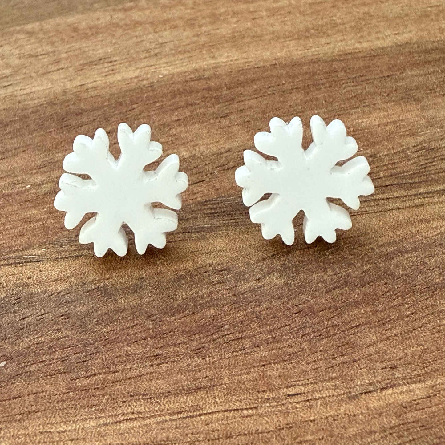 Acrylic Snowflake Stud Earrings
