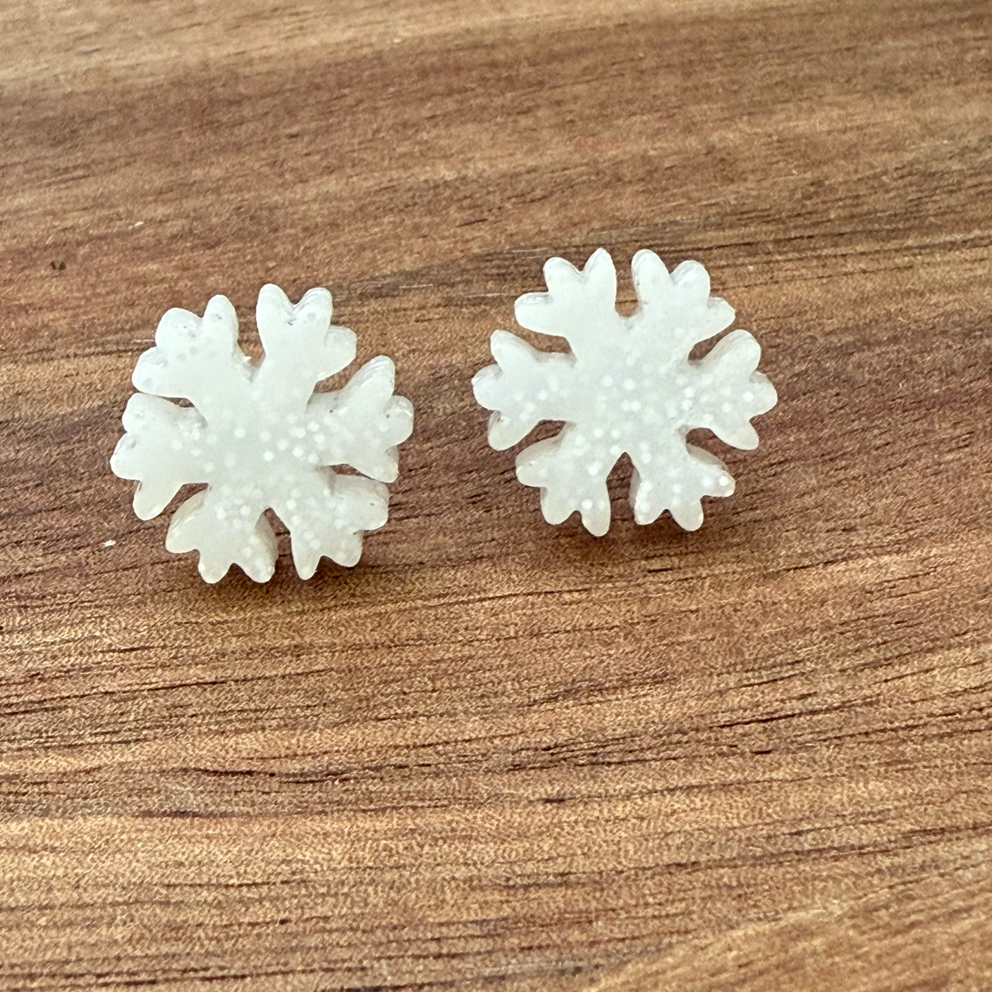 Acrylic Snowflake Stud Earrings