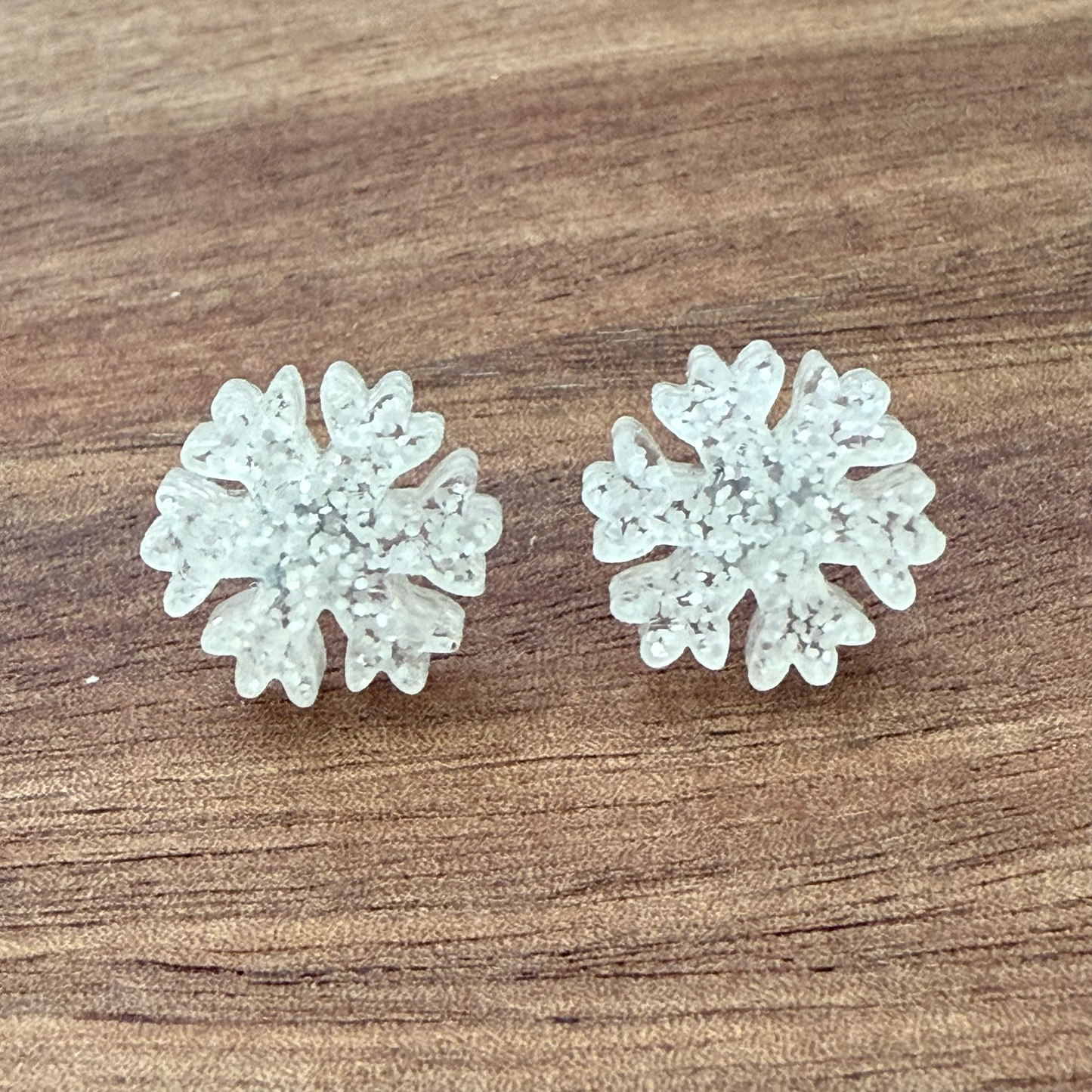 Acrylic Snowflake Stud Earrings