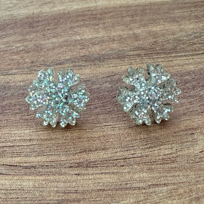 Acrylic Snowflake Stud Earrings
