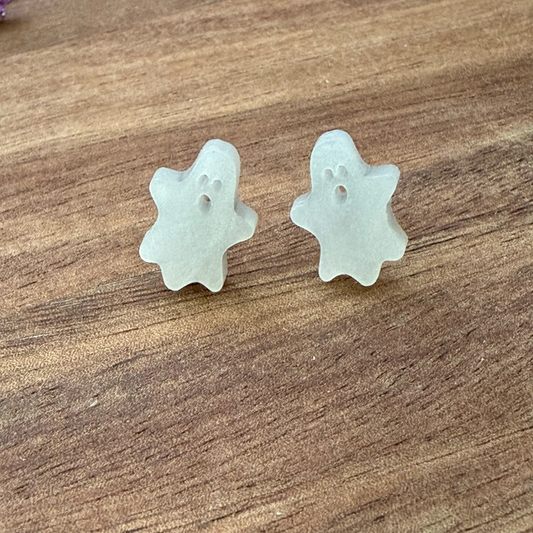 Acrylic Ghost Stud Earrings