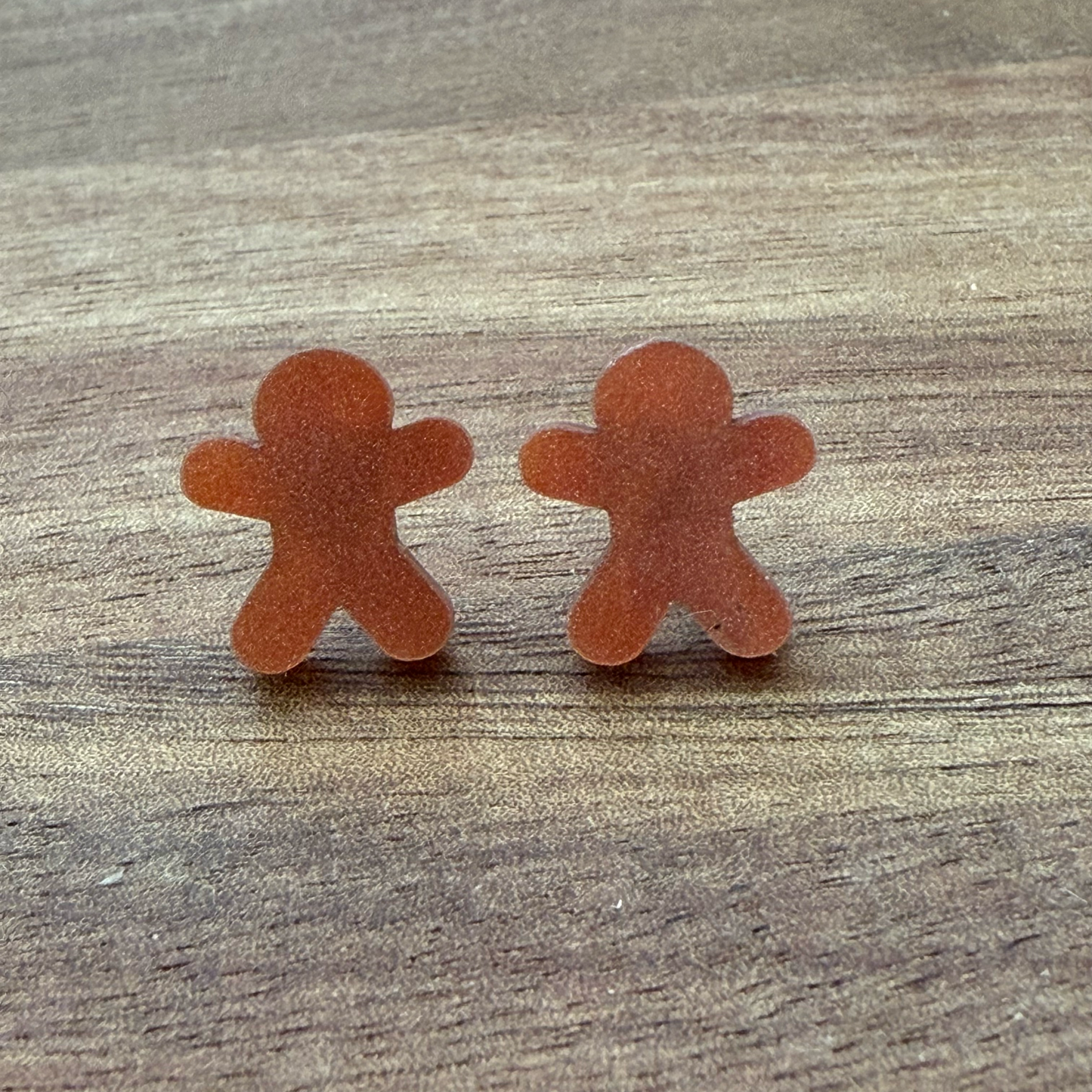 Gingerbread Man Acrylic Stud Earrings