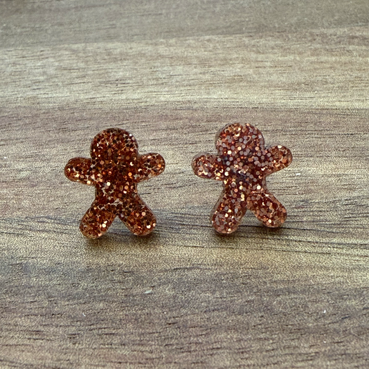 Gingerbread Man Acrylic Stud Earrings