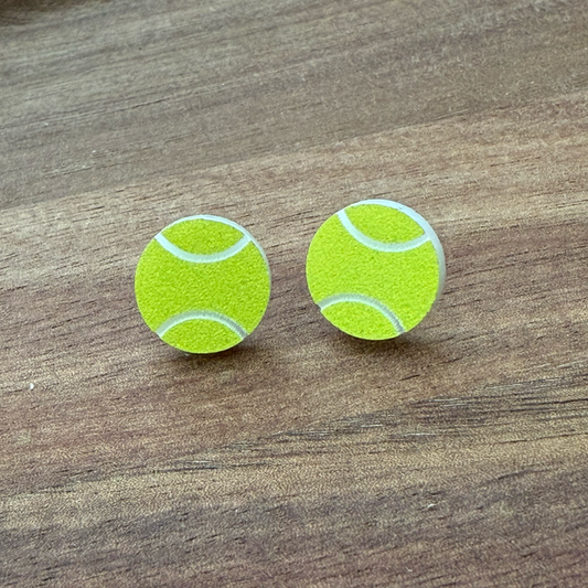 Tennis Ball Acrylic Stud Earrings