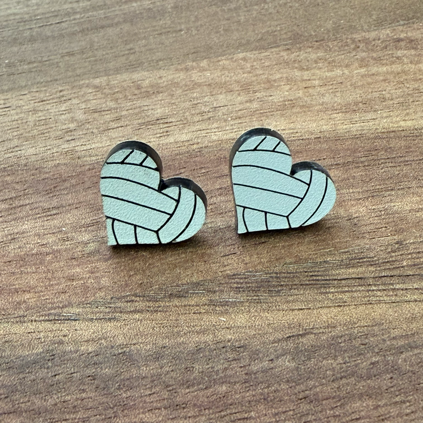 Volleyball Heart Acrylic Stud Earrings