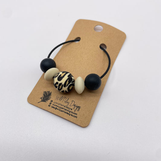 Leopard Silicone Bead Bag Tag / Charm