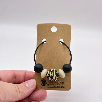 Leopard Silicone Bead Bag Tag / Charm