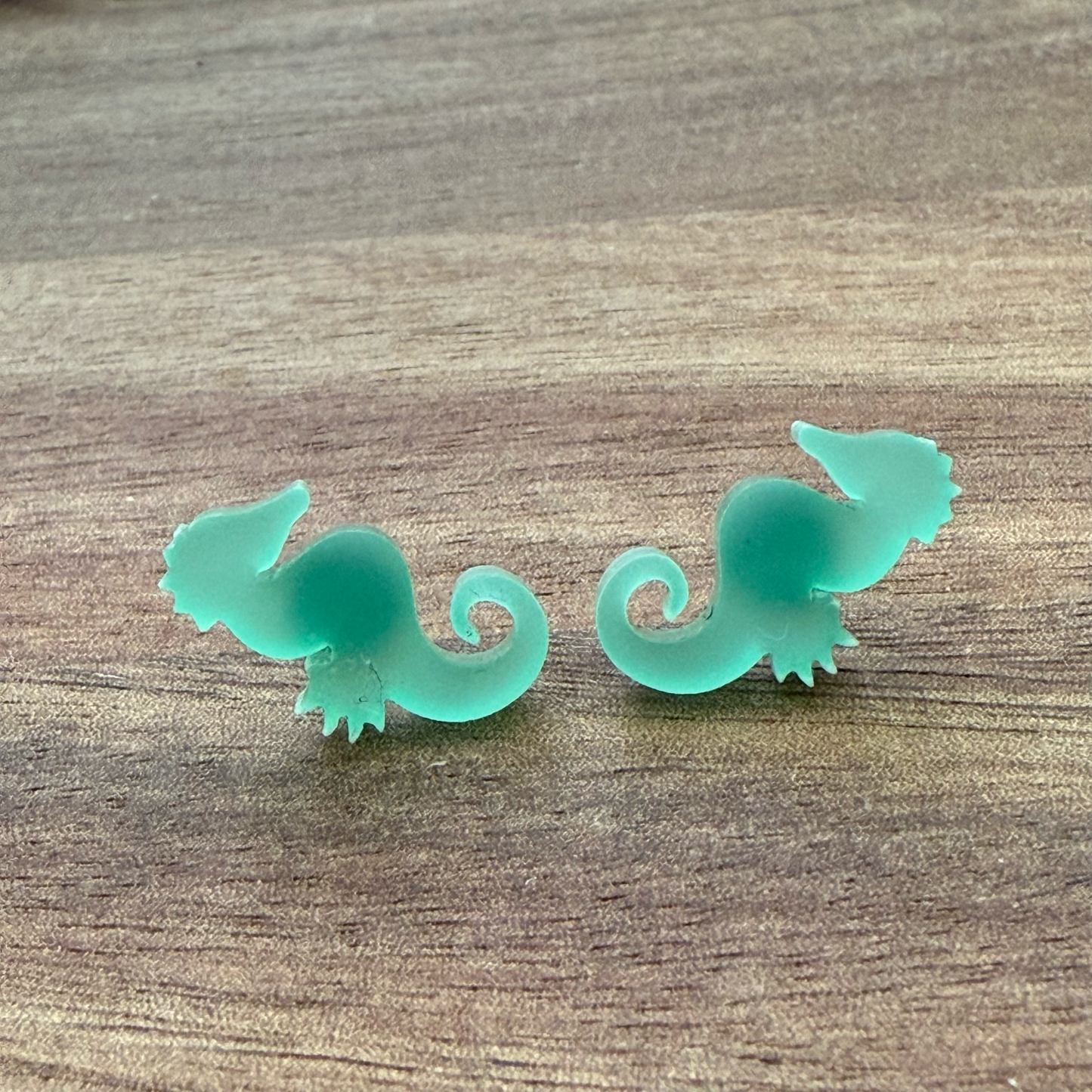 Acrylic Seahorse Stud Earrings