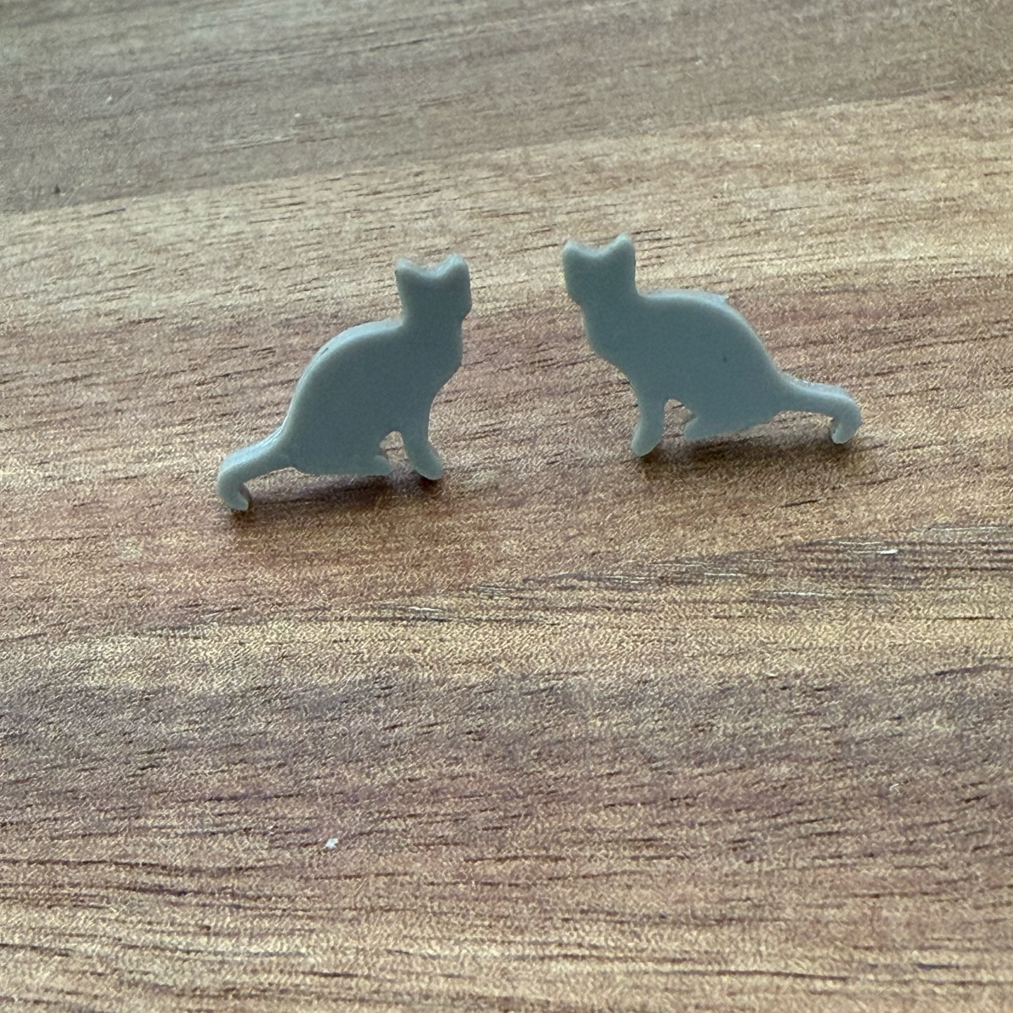 Cat with Tail Down Acrylic Stud Earrings