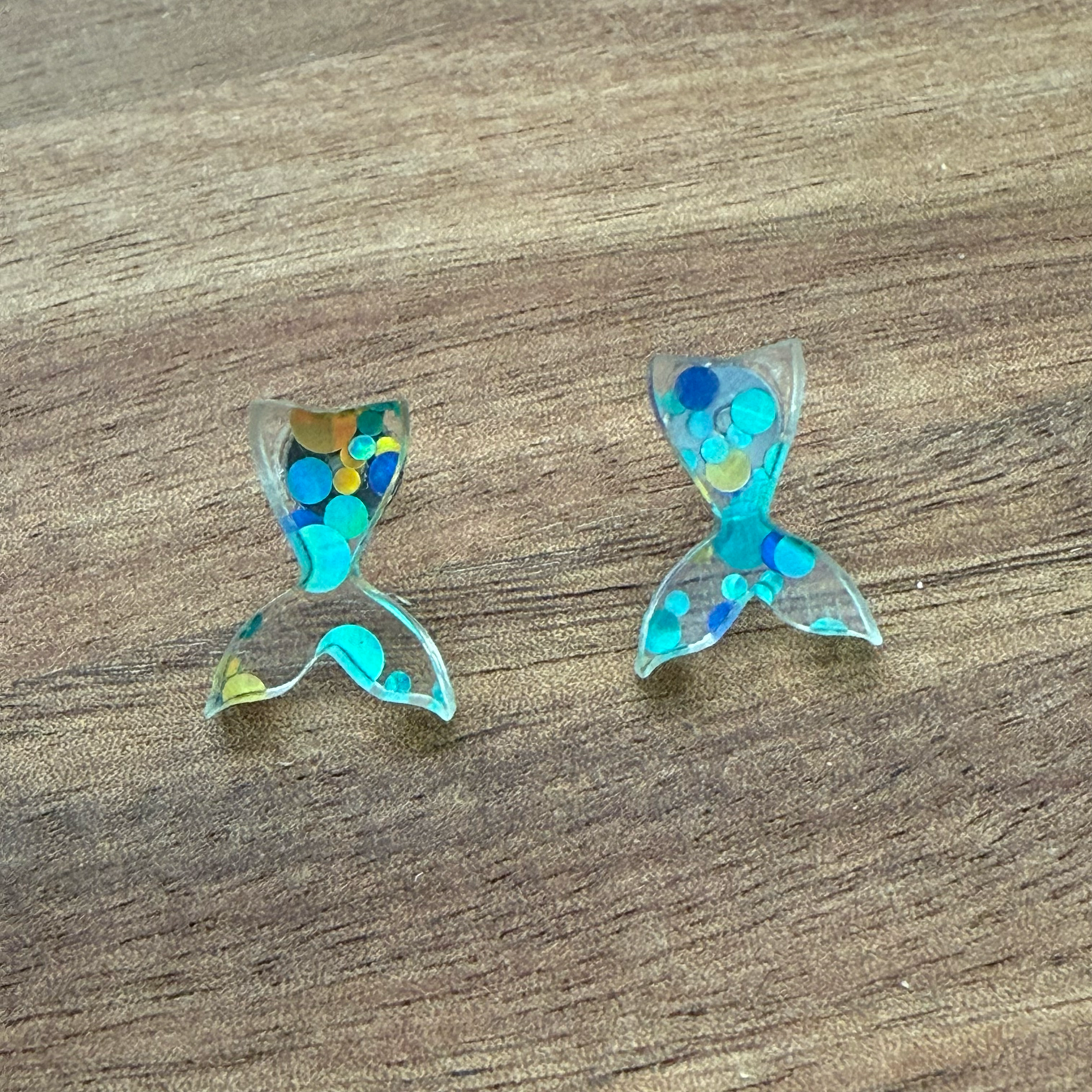 Mermaid Tail Acrylic Stud Earrings