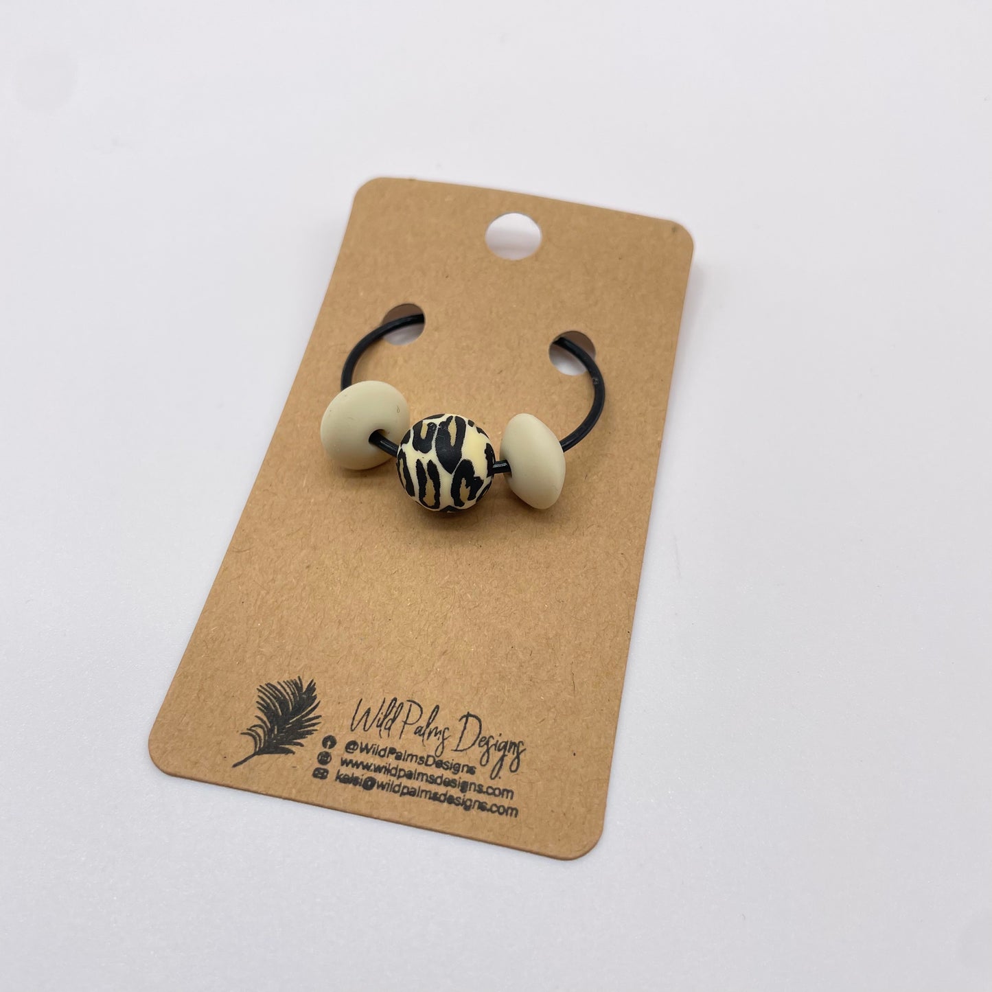 Leopard Silicone Bead Bag Tag / Charm