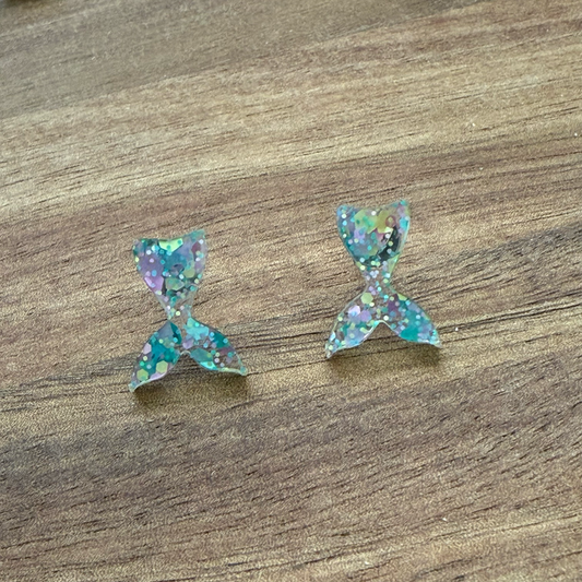 Mermaid Tail Acrylic Stud Earrings