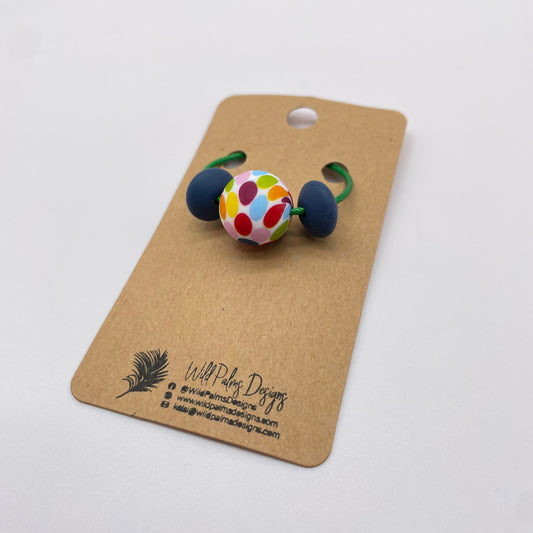 Colorful Dot Silicone Bead Bag Tag / Charm