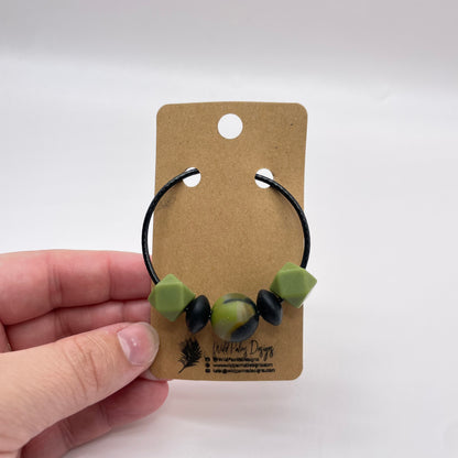 Olive Camo Silicone Bead Bag Tag / Charm