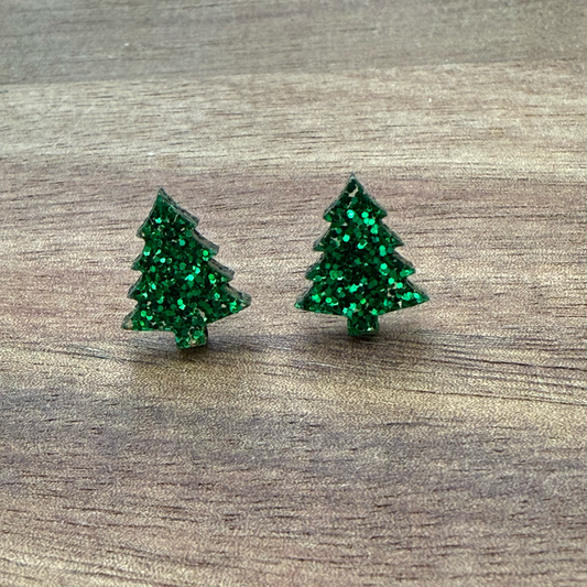 Acrylic Tree Stud Earrings