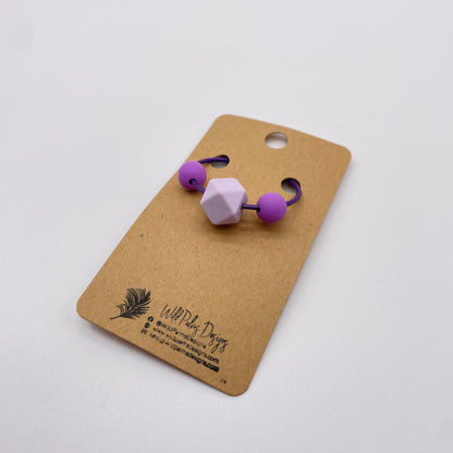 Lavendar Hexagon Silicone Bead Bag Tag / Charm