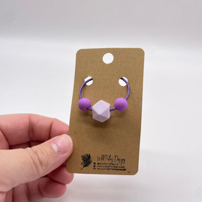 Lavendar Hexagon Silicone Bead Bag Tag / Charm