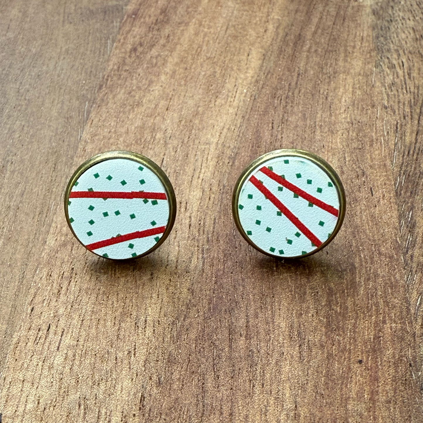 Snack Cake Acrylic Circle Stud Earrings