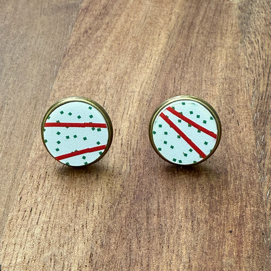 Snack Cake Acrylic Circle Stud Earrings