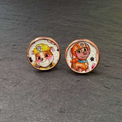 Paw Patrol Circle Stud Earrings