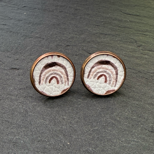 Boho Rainbow Circle Stud Earrings