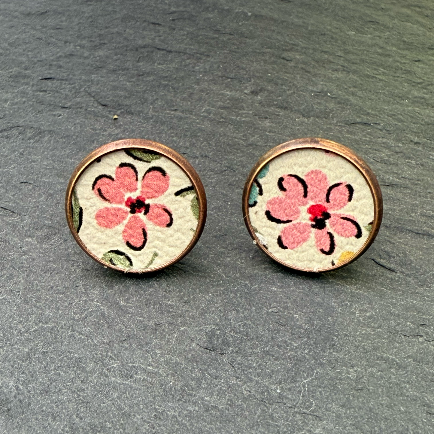 Flower Circle Stud Earrings